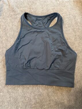 Lululemon High-Neck Sports Bra in slate blue
